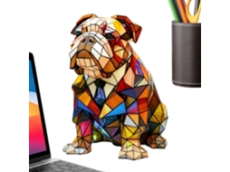 Abaixo, uma mesa em resina com um pequeno formato de cachorrinho.