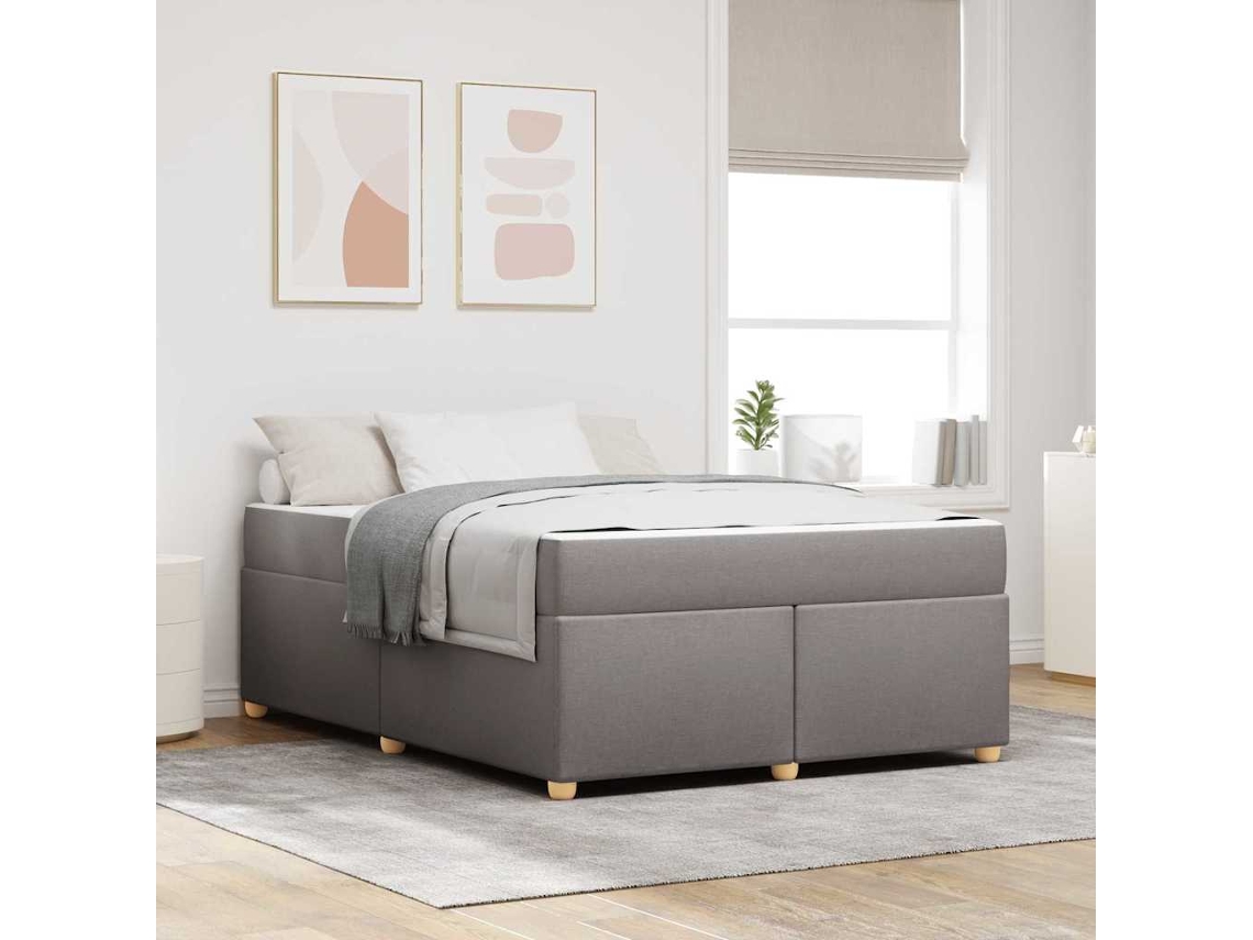 Vidaxl Estrutura Da Cama Cinzento-acastanhado 160 X 200 Cm Tecido