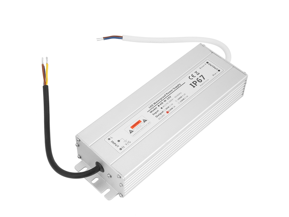 Fonte de alimentação para fita de LED 24V 120W 5A Driver Transformador IP67 à prova d'água