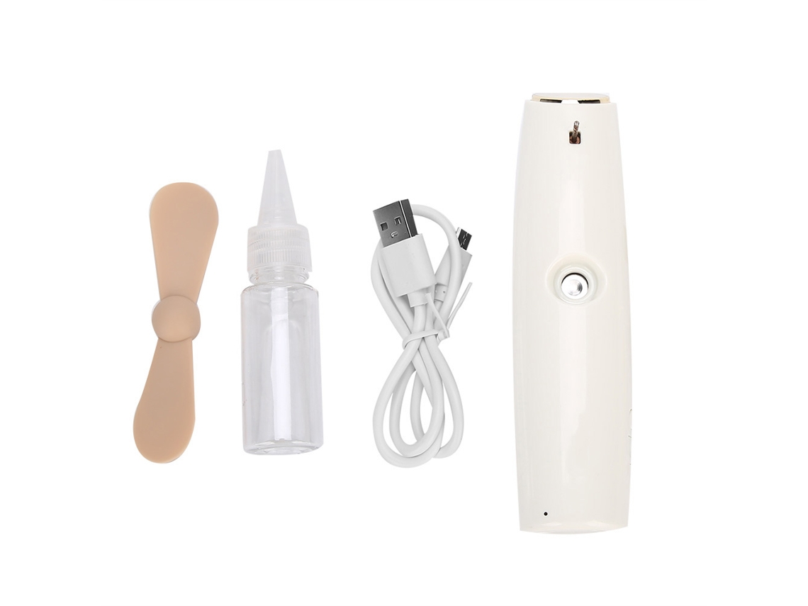 Atomizer Fan Mini Portable Handheld Rechargeable 10ml White
