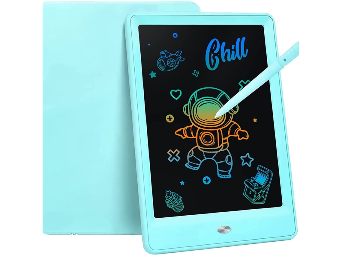 Tablet digital de 10 polegadas, tablet eletrônico para desenho gráfico, tablet portátil para rabiscos LCD, Slowmoose azul