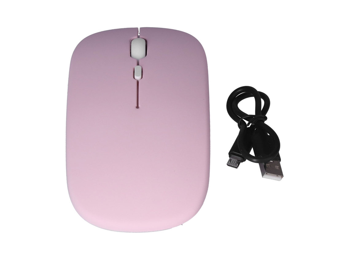 Rato Sem Fio Recarregável Dualmode 2.4g Ergonômico Silencioso Óptico Acessórios De Computador Rosa