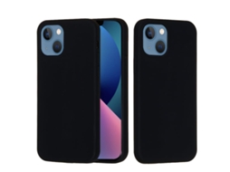 Capa De Silicone Para Iphone 14 - Cor Sólida, Proteção Fina E Antiaderente - Preta