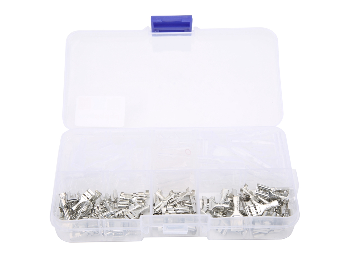 Conjunto Com 150 Peças De Terminais Crimpagem Isolados 2,8, 4,8 E 6,3 Mm Para Conectores Cabos Elétricos.-aquaforge