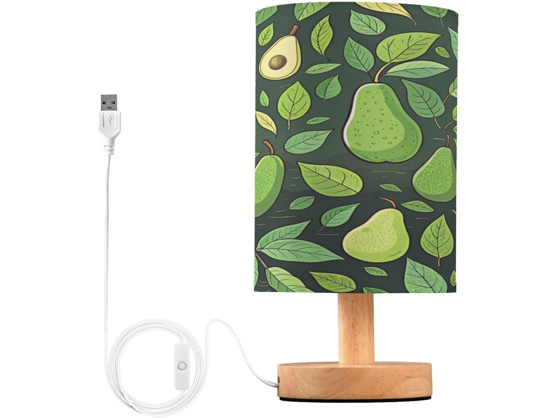 Abajur De Cabeceira Em Formato Folha Abacate Para Quarto, Luminária De Cabeceira Led, Luminária De Leitura Com Portas