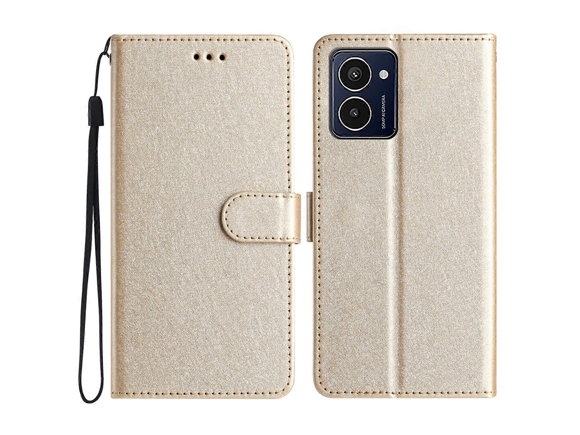Compre Capa Carteira De Couro Com Textura De Seda Para Hmd Pulse Pro, Dourada