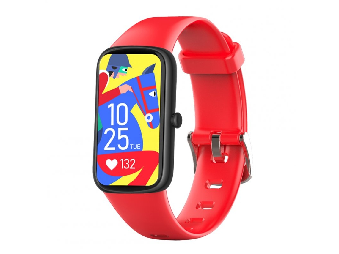 Smartwatch Pulso Ultrafino Monitor de Oxigênio no Sangue Contador de Passos Lembrete de Chamada À Prova D'Água Vermelho
