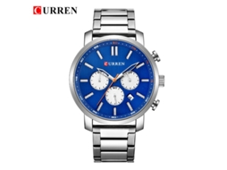Relógio Masculino Casual de Quartzo , Relógio de Negócios com Pulseira de Aço Inoxidável, Relógio Simples. MDUG (azul Prateado)