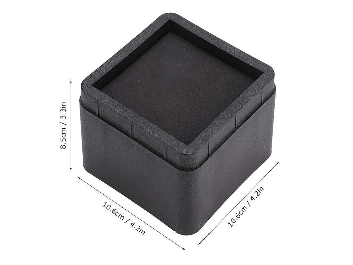 4pcs Durable Stackable Bed Risers Moisture Proof Insect Proof Black Eoocoo