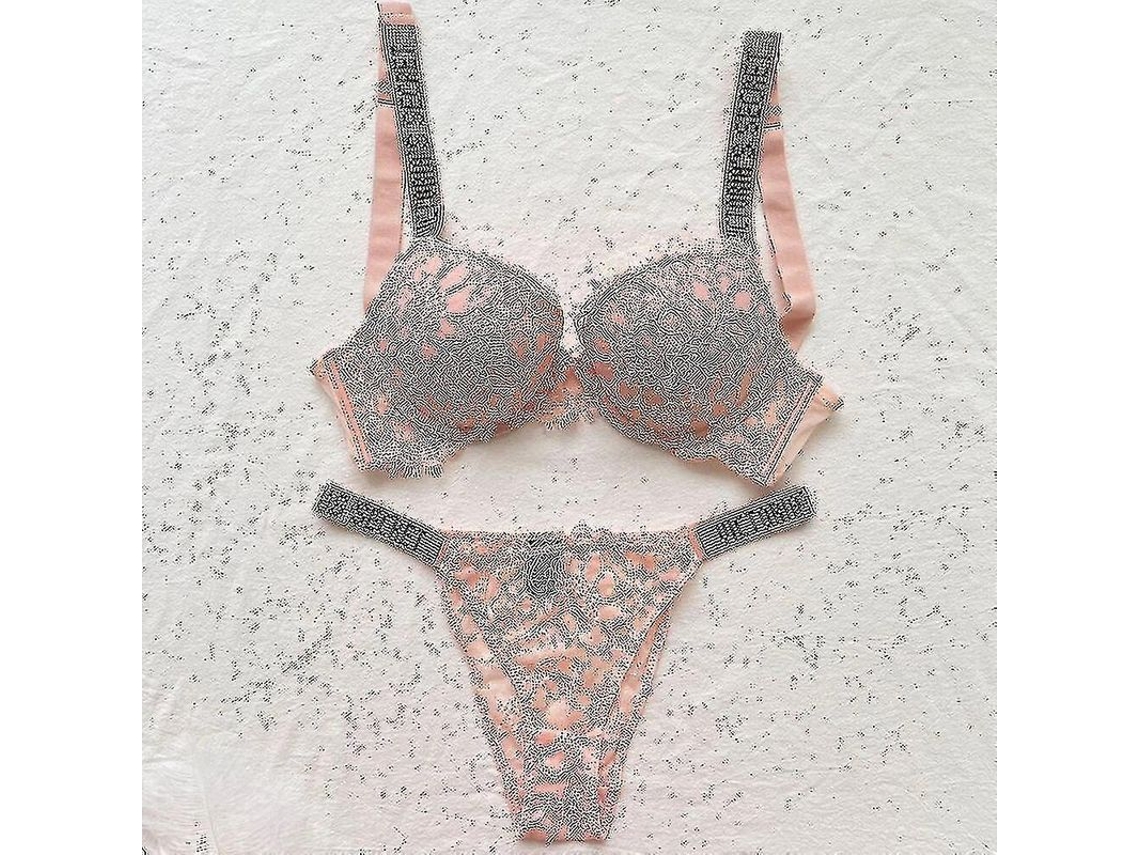 Conjunto de Sutiã e Calcinha Sem Costura com Arame de Apoio, Decoração de Strass, Estilo Cotidiano Vermelho