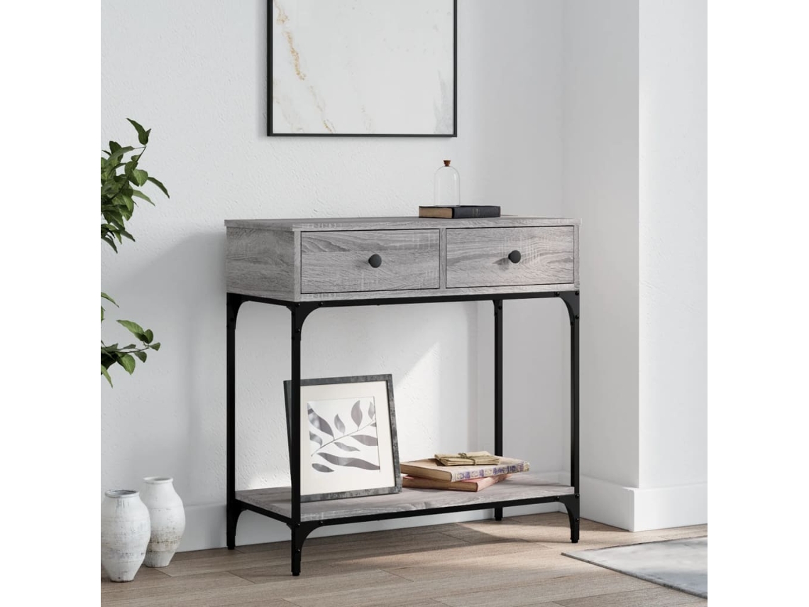 Vidaxl Mesa Consola 75x34,5x75 Cm Derivados De Madeira Cinzento Sonoma