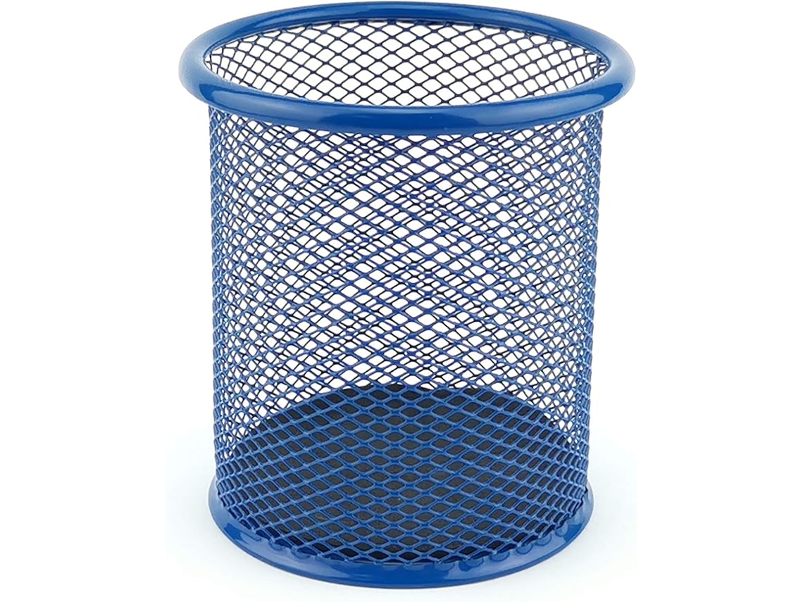Porta, Canetas Redondo de Metal Azul, com 9 Cm de Diâmetro BRILVIBERA