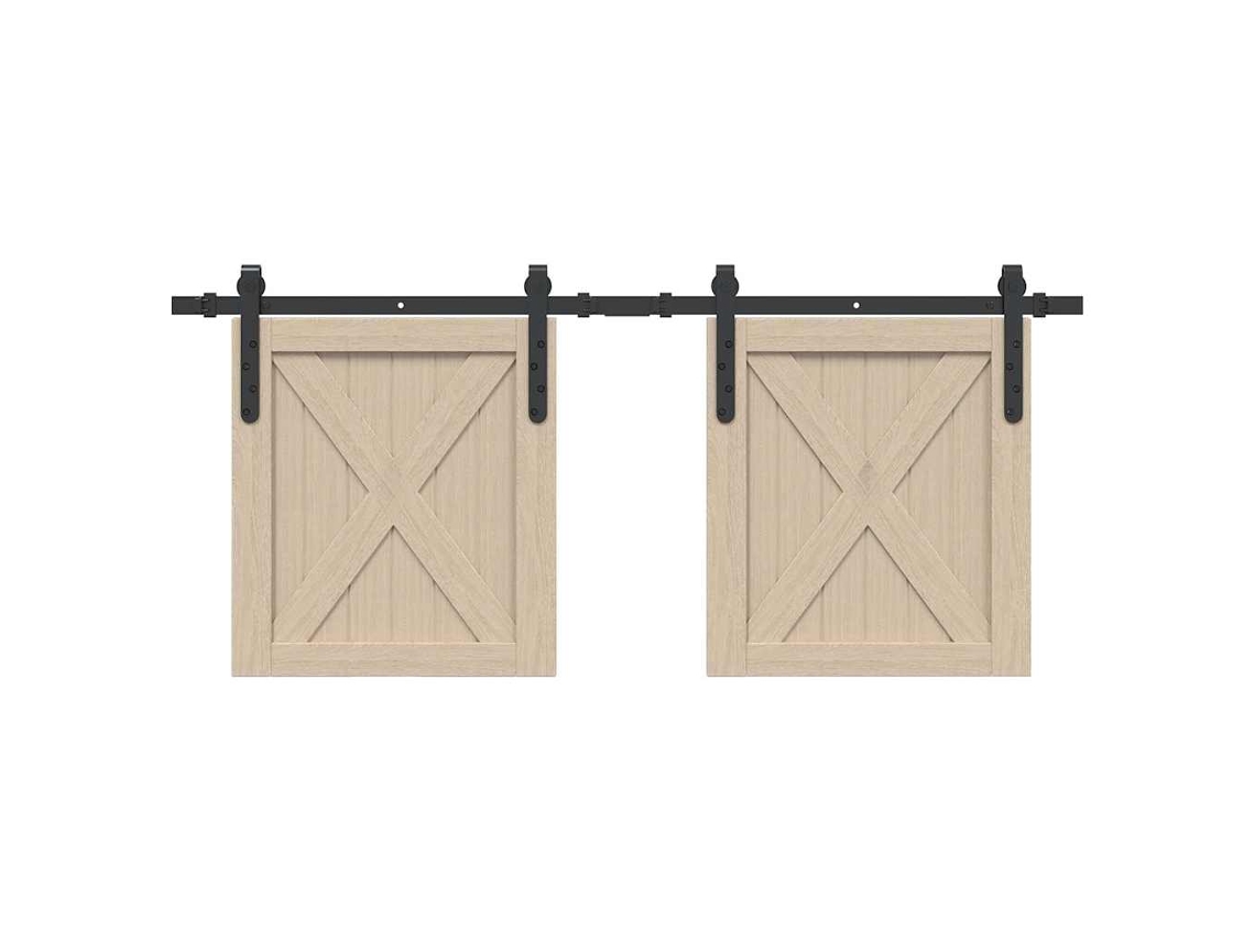 Vidaxl Kit P/ Porta De Armário Deslizante 122 Cm Aço Carbono