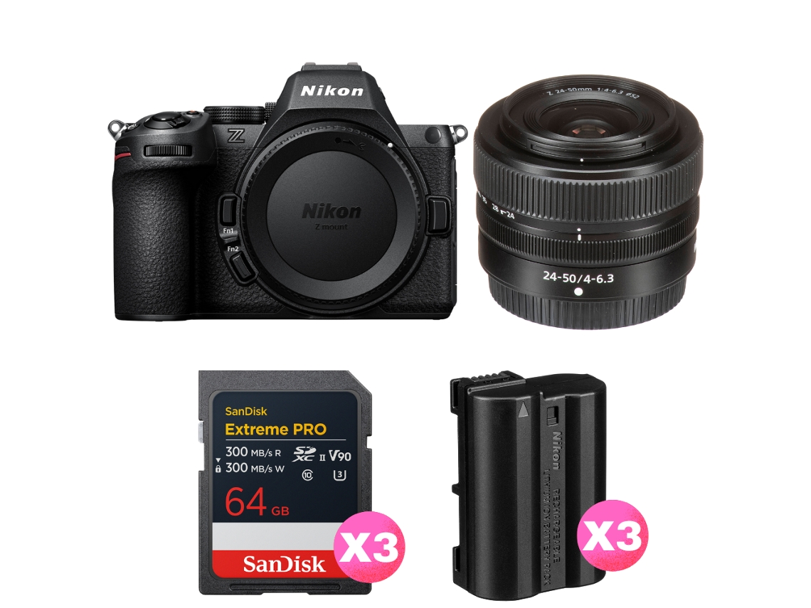 Z5 Ii + 24 50mm F/4 6.3 + 3 Sandisk 64gb Extreme Pro Uhs ii Sdxc + 3 Nikon En el15c + Ebook “20 Dicas para Fotos Que Impressionam” NIKON