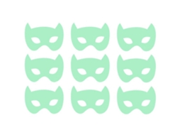 Autocolante luminoso cute mask decorativo parede sala quarto vinil adesivo 8,5x6,5cm 9pcs | S/MARCA