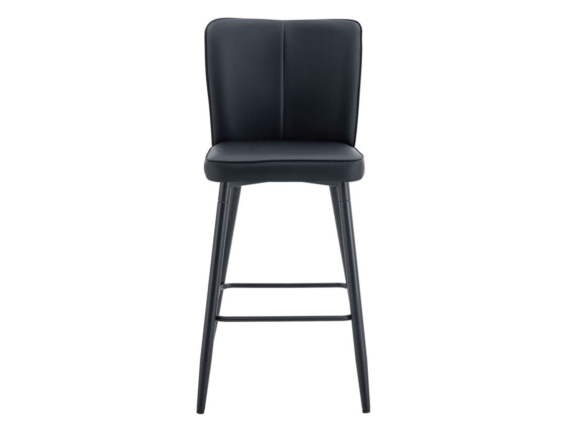 Conjunto de 2 Banquetas PROFESIA BOYANG de Bar 101 cm em Pu Preto com Encosto Ergonômico