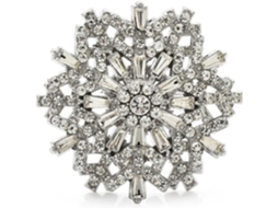 Broches Unissex Com Flores Branco