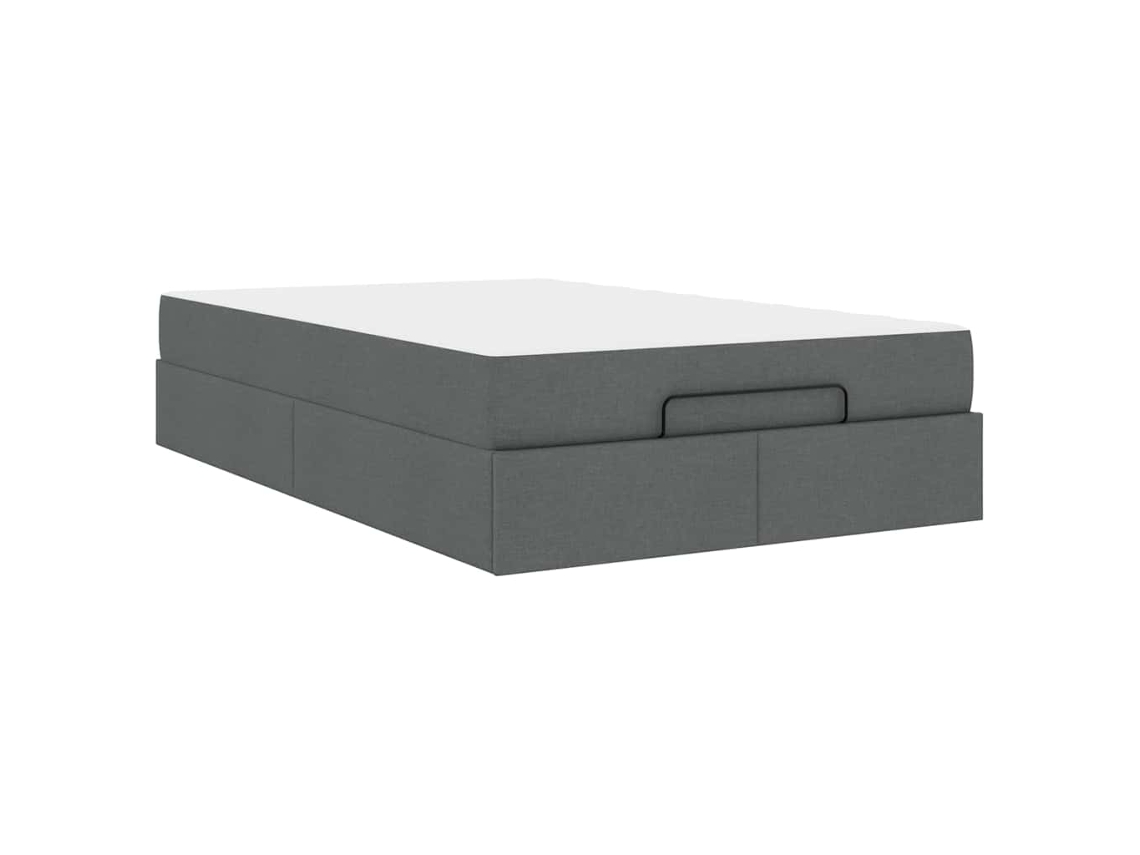 Conjunto 2 Estrutura Da Cama Vidaxl Cinzento-baço Tecido (120 X 200 Cm)