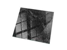 Vidro Para Mesa Quadrado Espelharte (50x50 Cm - Padrão De Mármore Com Veios - Preto)