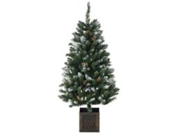 Árvore de Natal Nevada 120 Cm com 328 Galhos e Decoração Metálica, Verde
