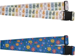 Conjunto De 2 Alças Bagagem Com Estampa Animais Listrados, Coloridas E Charmosas Resistentes Ajustáveis, Ideais