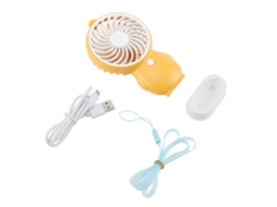 Ventilador de Mesa Portátil Usb Recarregável Amarelo