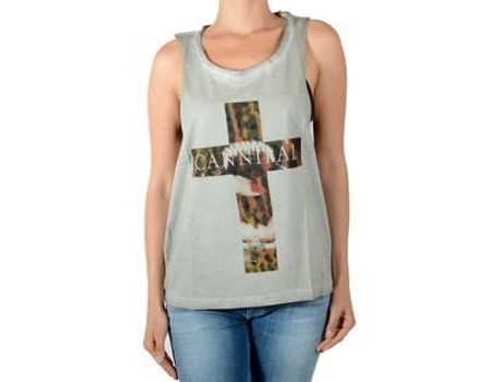 T-Shirt de Manga Cava de Mulher ELEVEN PARIS Damical Deep Dye Algodão Cinzento (M)