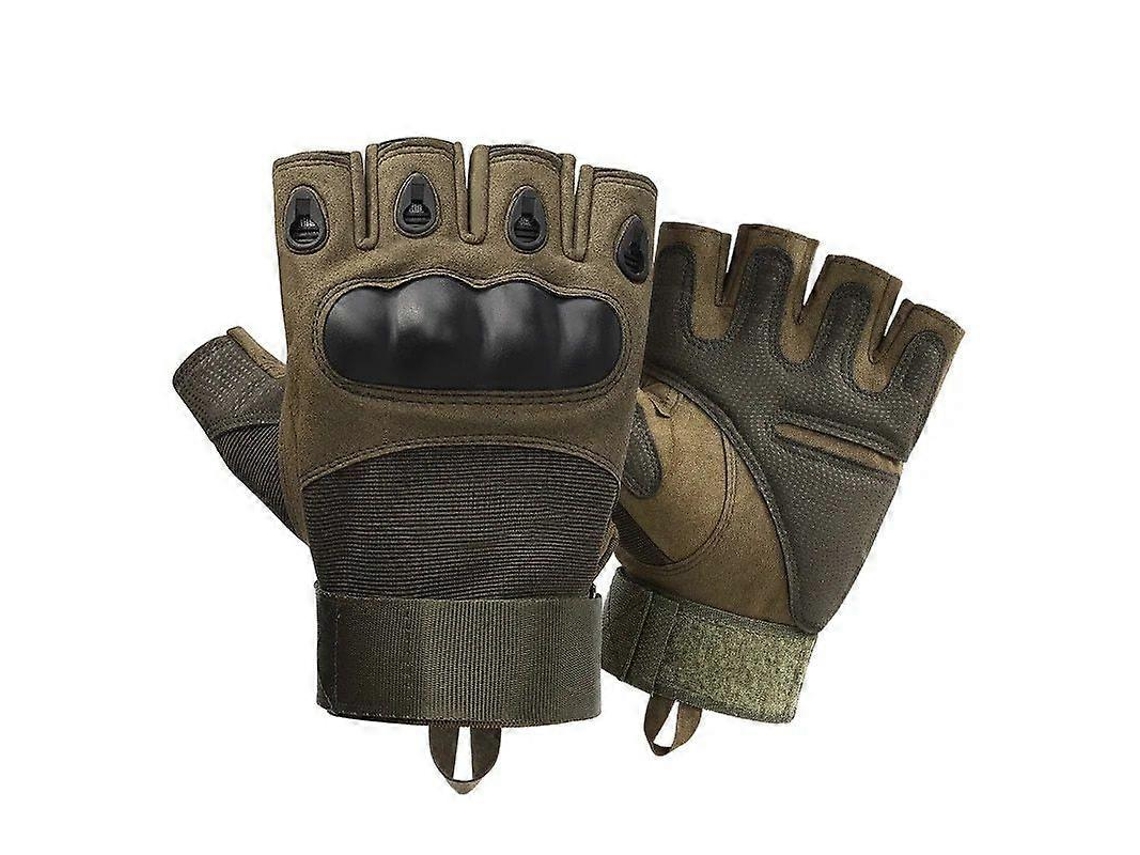Luvas MDUG de Meio Dedo para Motociclismo, Tamanho M, Verde