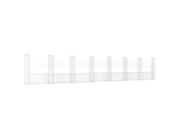 vidaXL Cesto gabião em forma de U c/ 8 postes 860x20x150 cm ferro