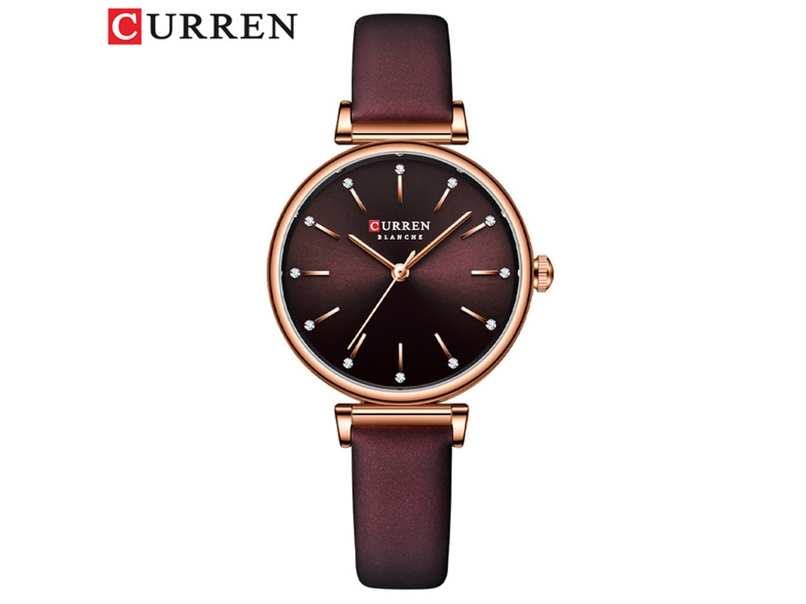 Relógio Feminino , em Couro Genuíno, Simples e Elegante. MDUG (marrom)