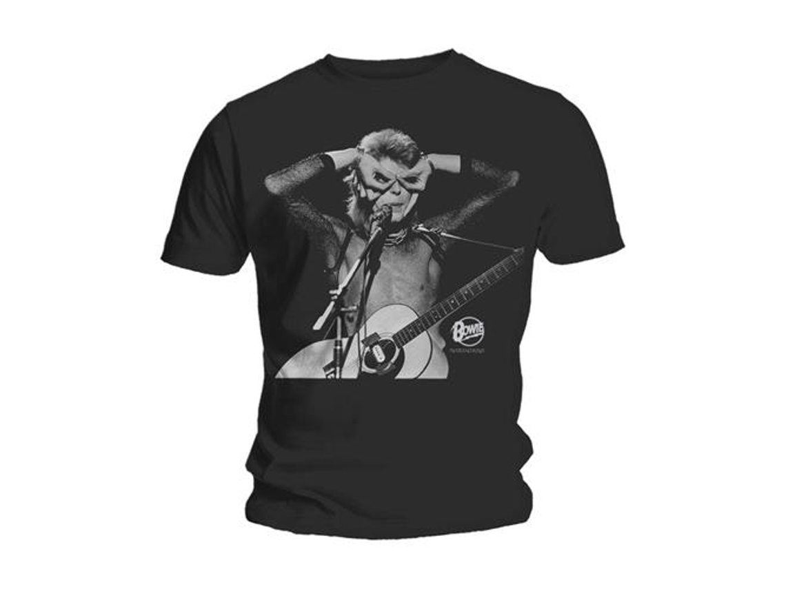 T-Shirt ROCK OFF David Bowie - Acoustics Preto (Tamanho: XL)