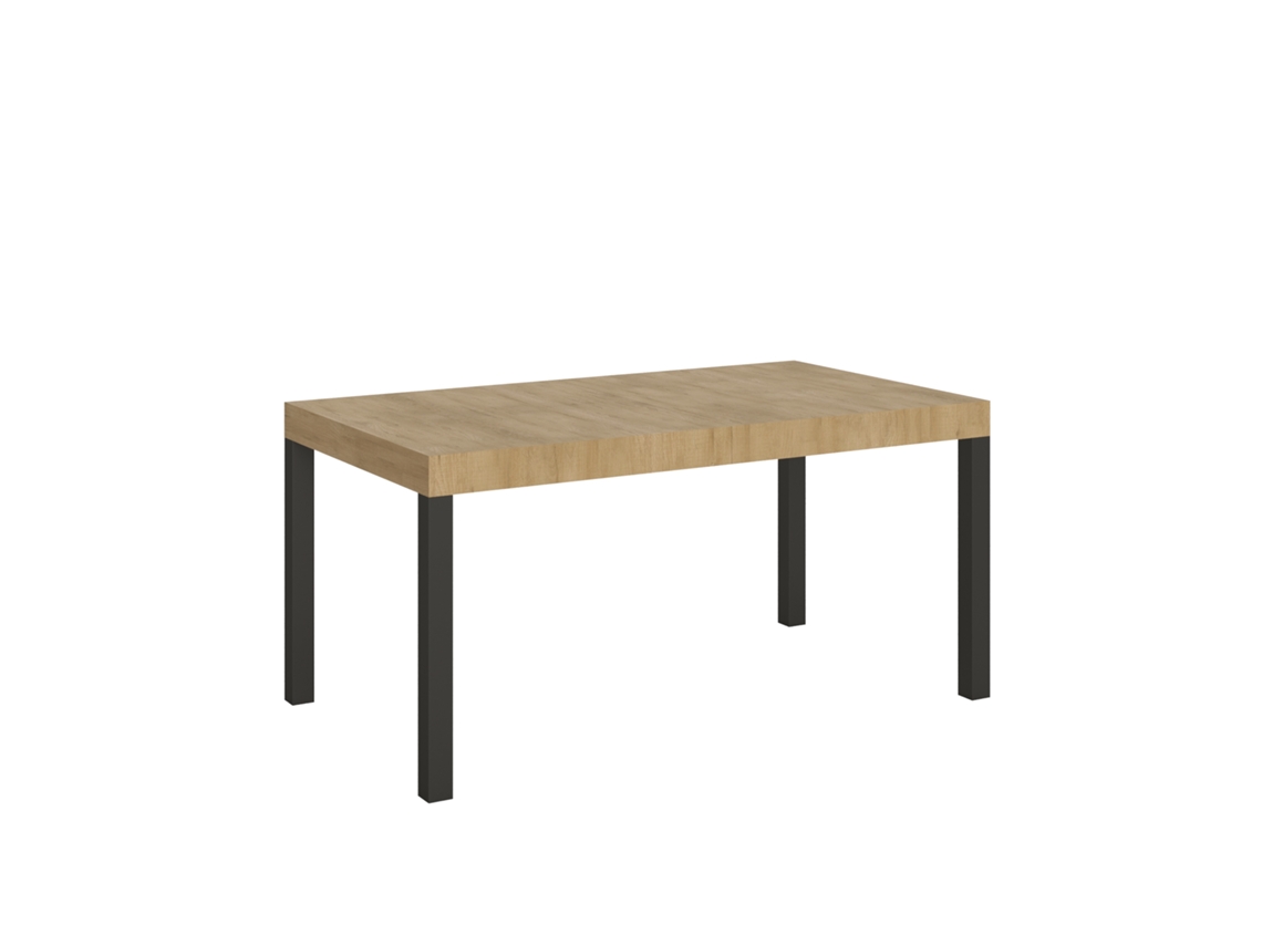 Mesa Extensível Para Uso Diário 160/244x80 Cm Carvalho Natural Com Pés Antracite Itamoby