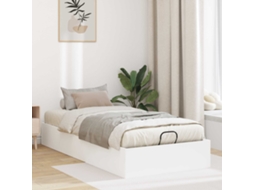 Vidaxl Estrutura De Cama Ottoman Branco 193 X 90 X 25 Cm