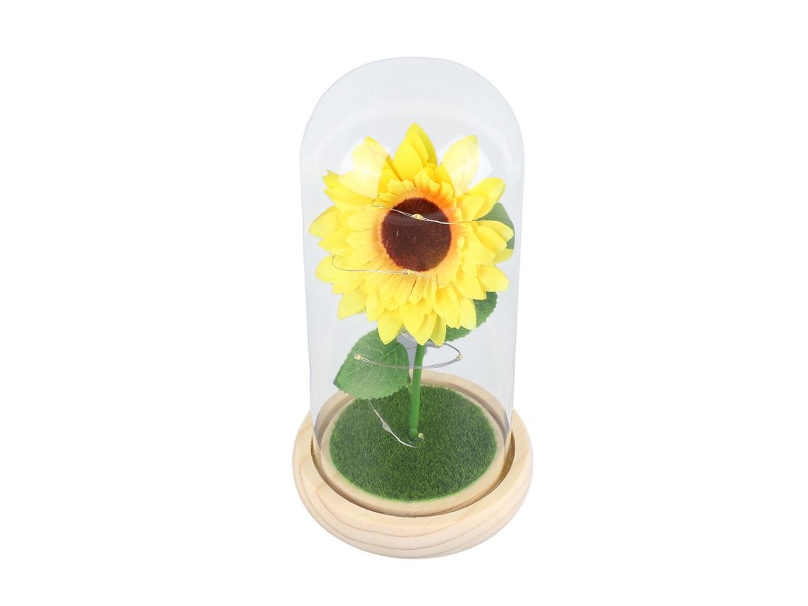 Domingo de Vidro Girassol Artificial Luminoso Led