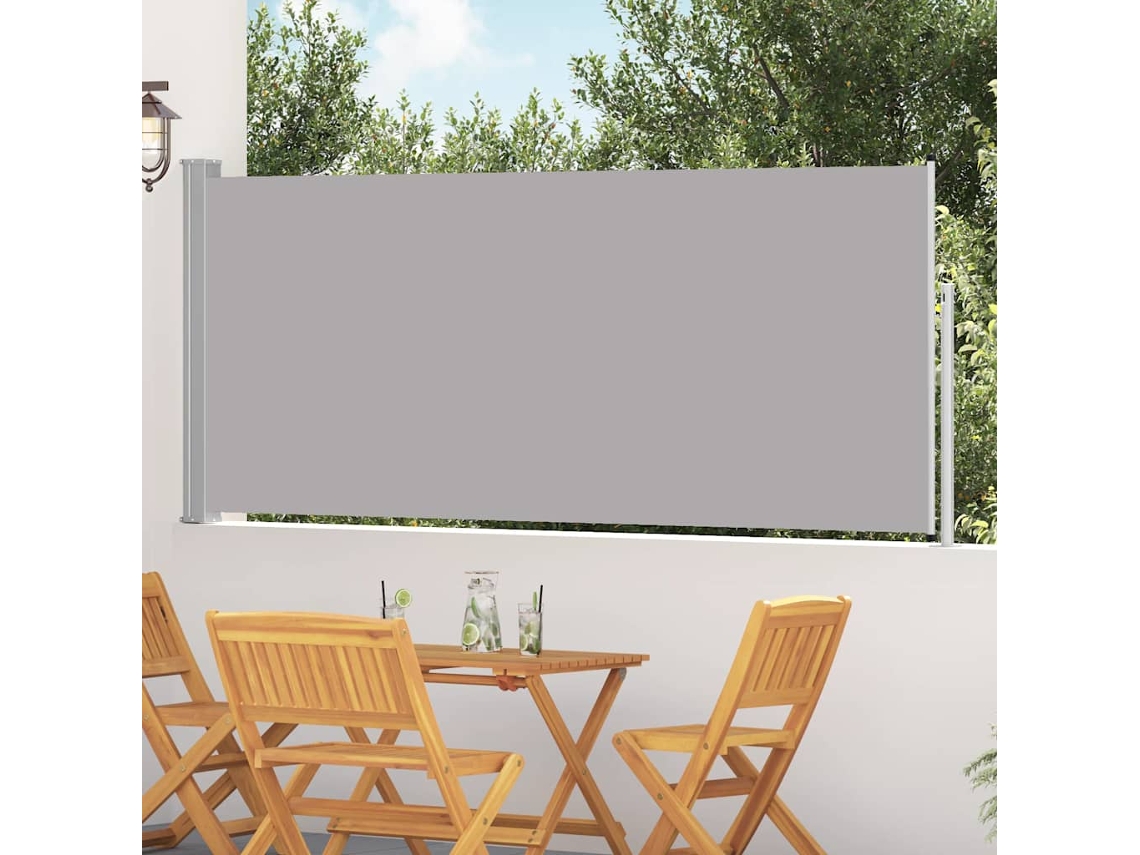 Vidaxl Toldo Lateral Retrátil 117x314 Cm Cinzento