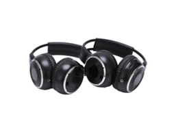 Fones De Ouvido Estéreo Sem Fio Infravermelho Duplo Fone De Ouvido Ir Para Carro Dvd Player Encosto De Cabeça Preto Slowmoose