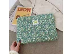 Bolsa Para Laptop Com Forro, 14 Polegadas, Flor Verde Aquaforge
