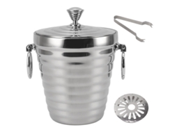 Balde de Gelo Inox com Tampa e Pinças | S/MARCA