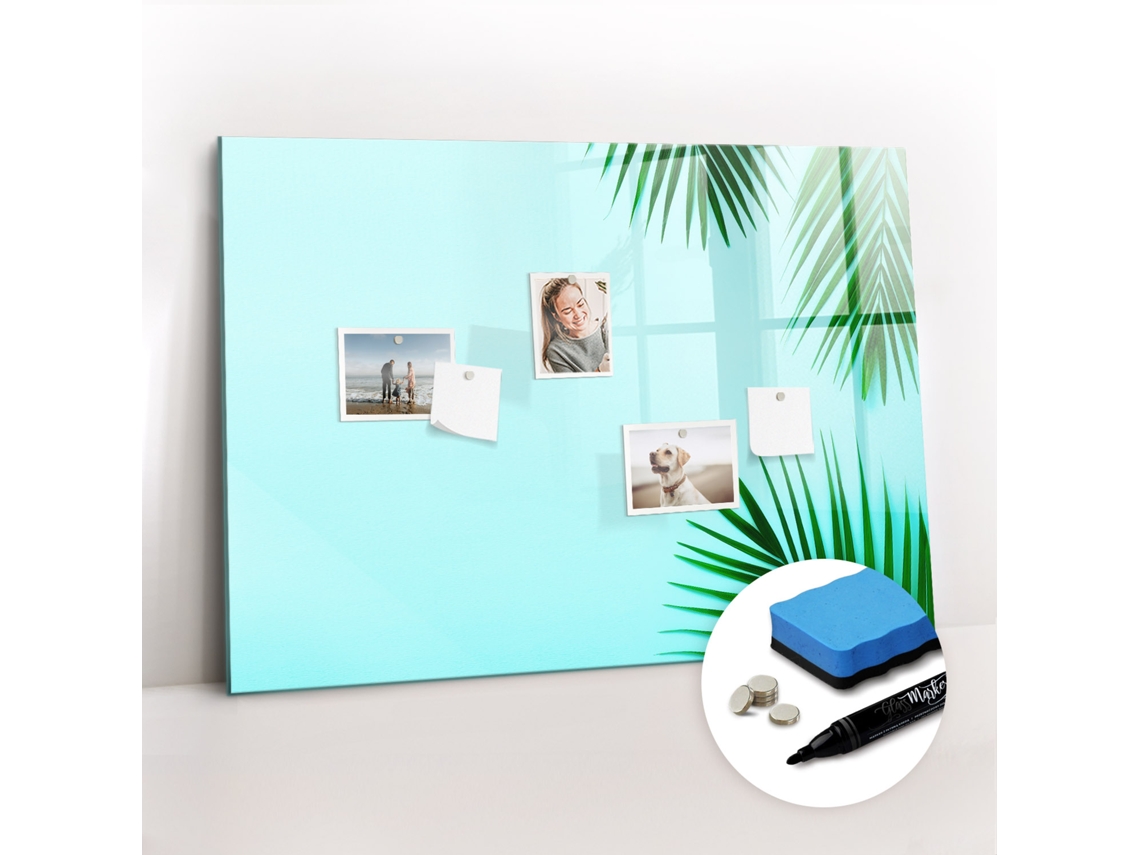 Quadro Magnético De Parede Folhas Tropicais Para A Cozinha Espelharte (100x70 Cm)