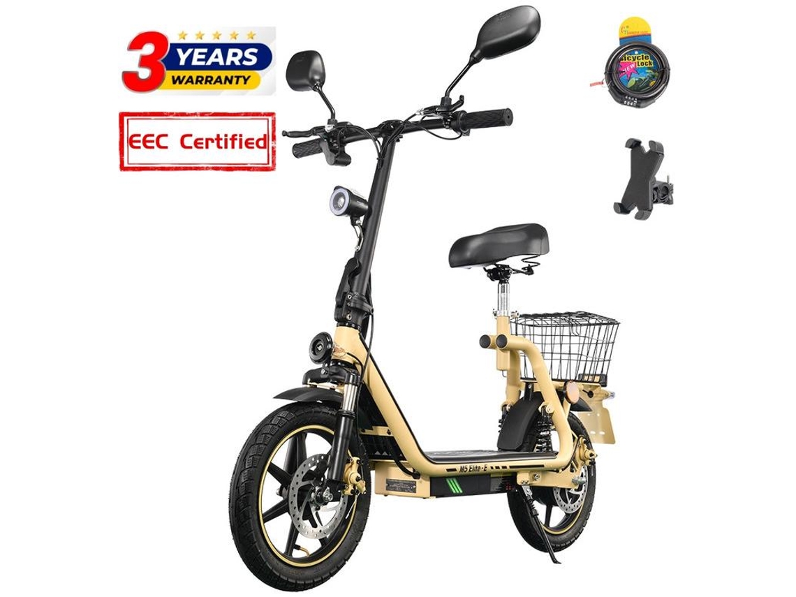 Trotinete Elétrica Twofish M5 Elite E Certificada Eec 500w 48v 13ah 40km/h Com Assento/cesto Travões A Disco Duplos Amortecedores Dianteiros/traseiros
