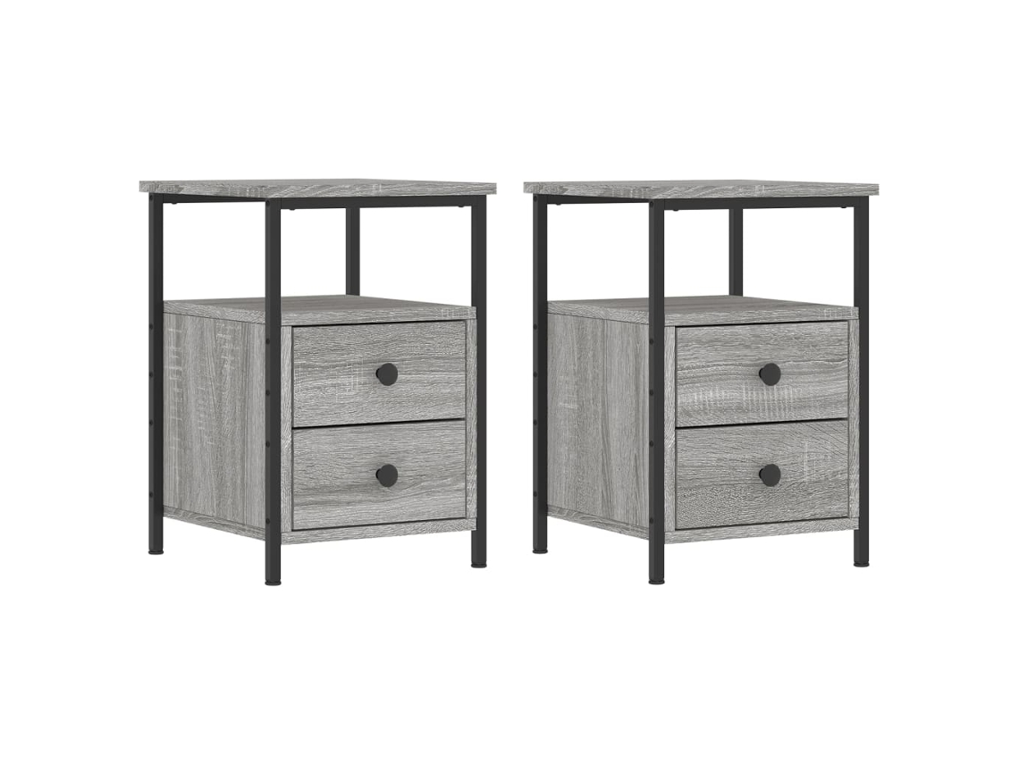 Conjunto de Mesas de Cabeceira 2pcs Derivados de Madeira Cinzento Sonoma MAISON EXCLUSIVE