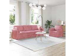 Vidaxl Conjunto De Sofás 2 Unid. Rosa Veludo