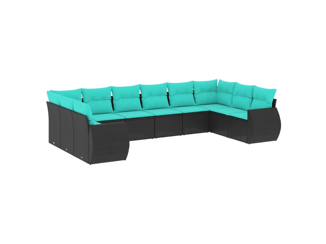 Conjunto de Sofá Jardim 3 Peças Almofadas Rattan Sintético MAISON EXCLUSIVE