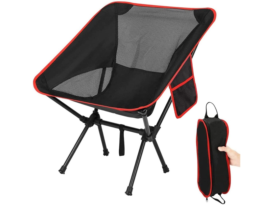 Cadeira de Camping Portátil Ultraleve e Dobrável para Uso Ao Ar Livre, Camping, Piquenique, Pesca, Caminhadas e Muito Mais. AQUAFORGE (vermelho)
