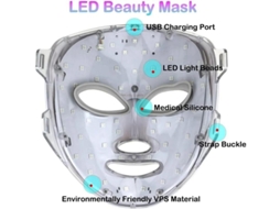 Sem Cabos Máscara Facial Led Terapia De Luz Máscara Facial De Cuidados Com A Pele Com Terapia De 7 Cores Instrumento De Beleza Para Cuidados Yizhood