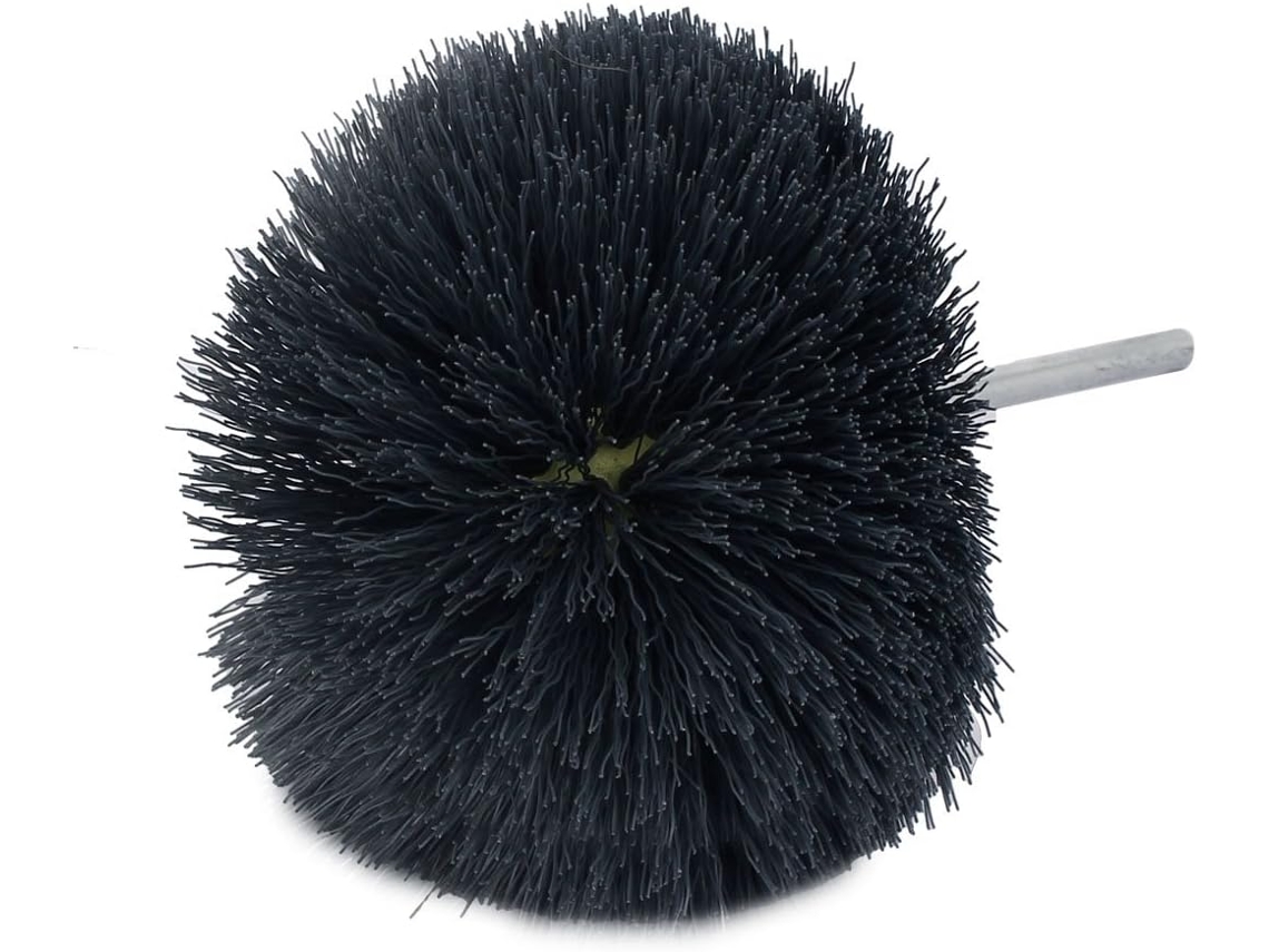 Ferramenta de Polimento com Roda Escova Nylon Abrasiva, Formato Oval e Haste Cilíndrica 6 Mm CHABERLU