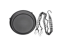 Comedouro de Pássaros de Malha Fina em Metal com Grande Capacidade para Jardim e Exterior