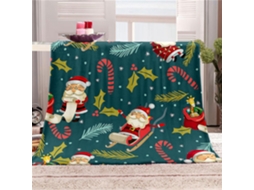 Manta de Flanela Fansu Estampa Natalina 3d Inverno Macia e Felpuda em Microfibra Ideal para Cama Ou Sofá Adequ