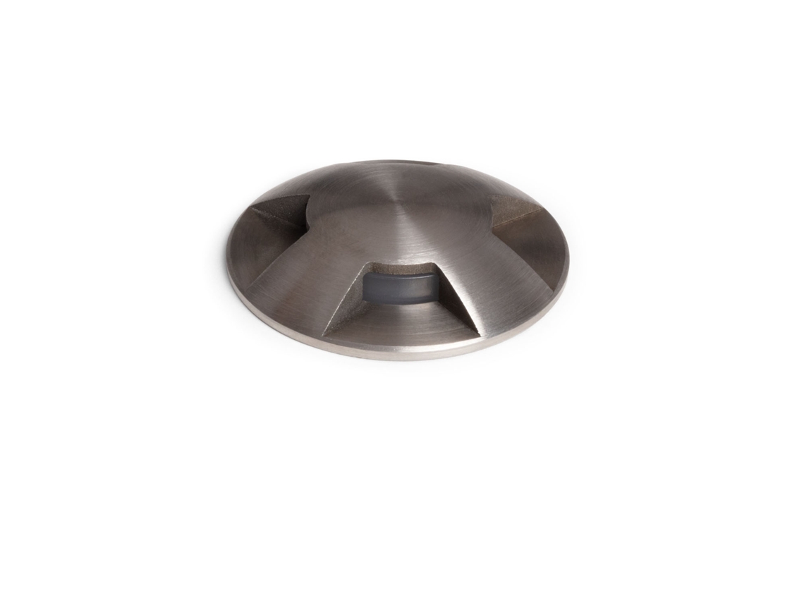 Baliza Led Exterior De 3 W Embutida No Chão 4l 24v Dc 2700k Prata Branco Quente