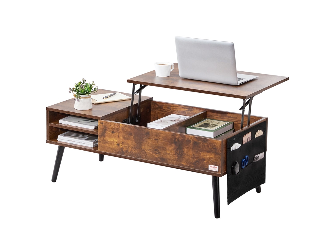 Mesa de Centro com Elevador Mesa de Centro Retangular de 39 4 Pol. para Sala de Estar Marrom VEVOR